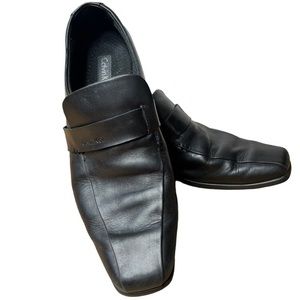 Calvin Klein Black Leather Slip On Loafers‎ Men’s Loafer Size 11.5